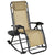 Outsunny Garden Rocking Chair Folding Recliner Outdoor Adjustable Sun Lounger Rocker Zero-Gravity Seat with Headrest Side Holder Patio Deck - Beige