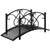 Outsunny 102L x 48W x 49H Classic Metal Garden Bridge with Safety Railings Arc Footbridge Decorative Pond  for Backyard Creek Stream, Black