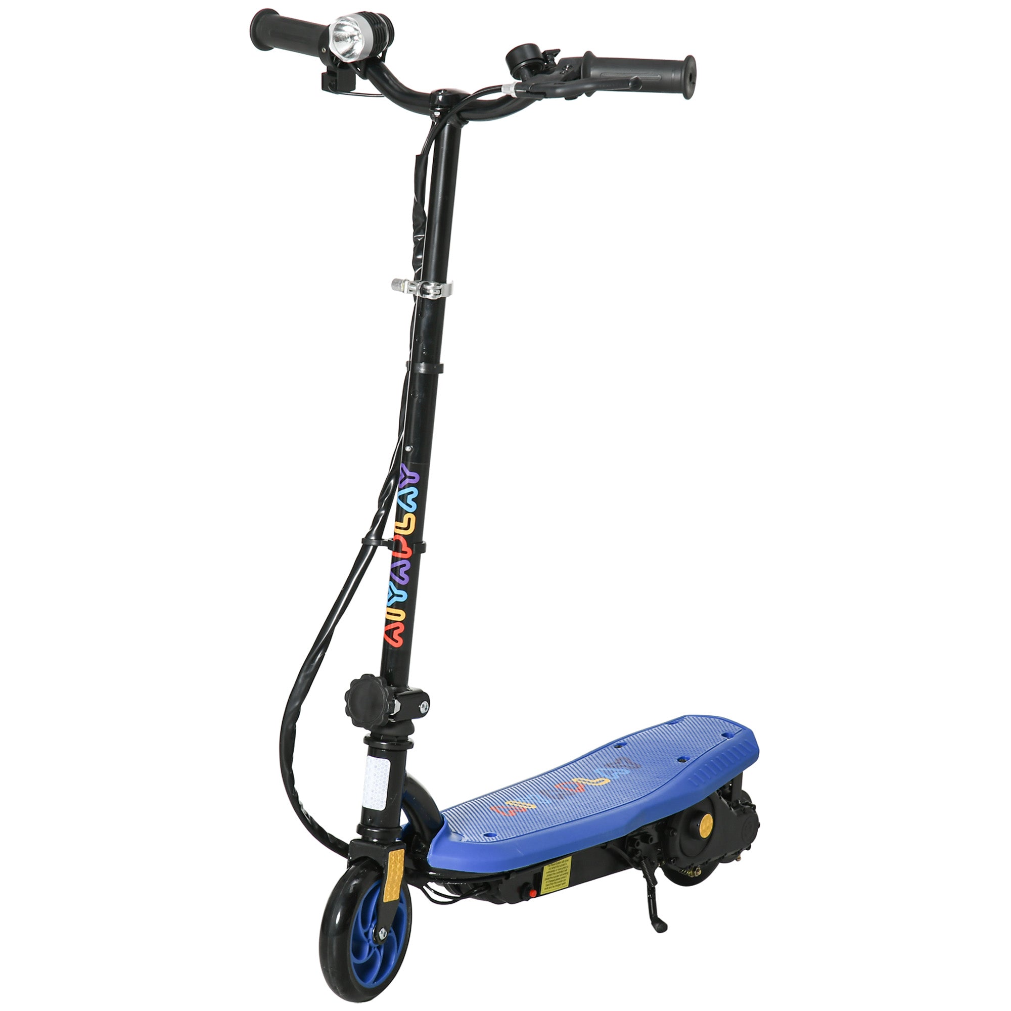 HOMCOM Foldable Electric Scooter, with LED Headlight, for Ages 7-14 Years - Blue