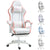 Vinsetto Racing Gaming Chair, Reclining PU Leather Computer Chair with 360 Degree Swivel Seat, Footrest, Removable Headrest White and Pink