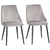 HOMCOM Dining Chairs Set of 2, Modern Upholstered Velvet-Touch Fabric Accent High Back Chairs with Metal Legs, Grey