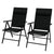 Outsunny Patio Folding Chairs Set of 2 with Adjustable Back, Garden Dining Chairs with Mesh Fabric Padded Seat & Headrest, Black