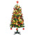 HOMCOM 5' Artificial Prelit Christmas Trees Holiday Décor with Warm White LED Lights, Auto Open, Tinsel, Ball, Star