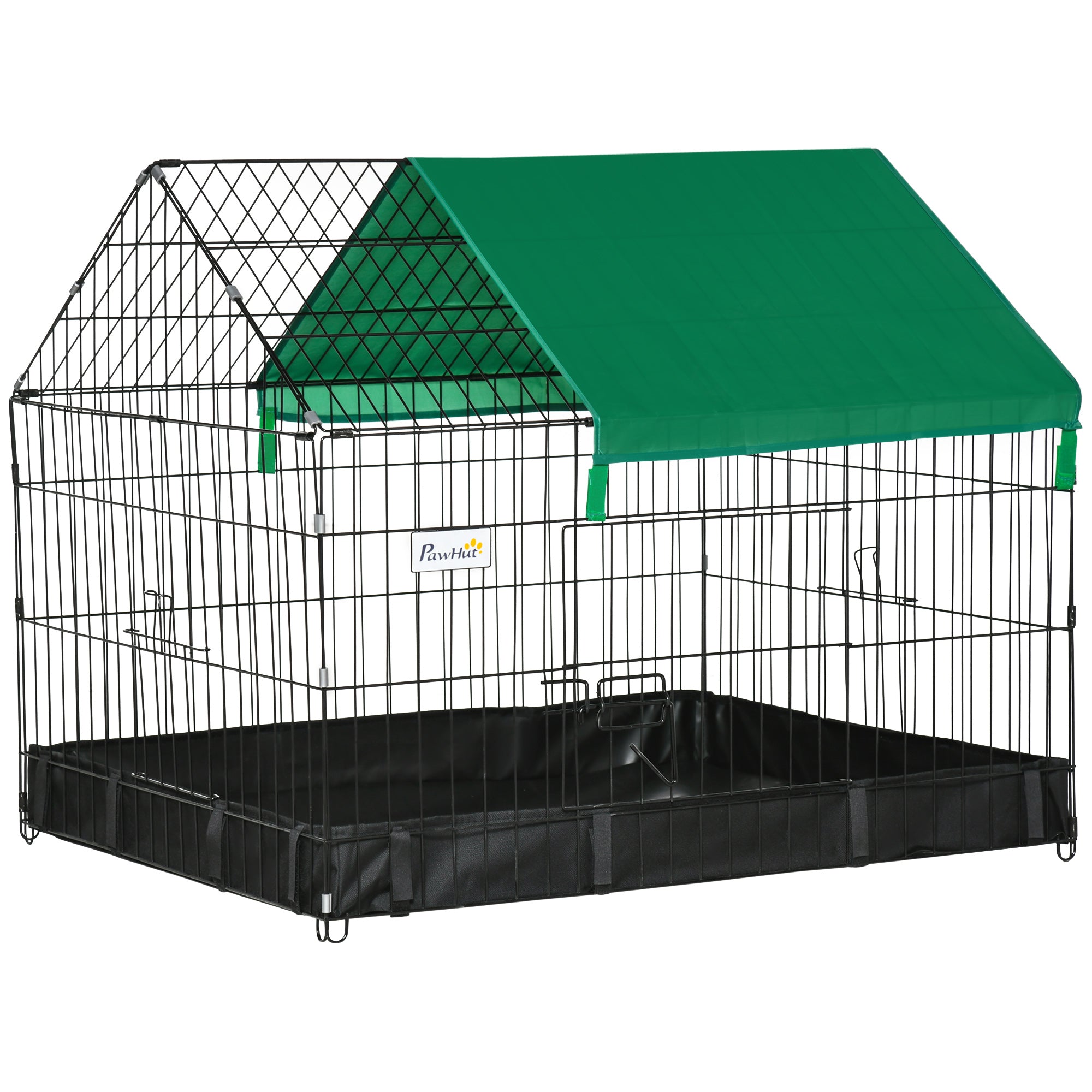 PawHut Guinea Pig Habitat, Leak-Proof Small Animal Cage, Safety Lock, Top Access, Durable Build