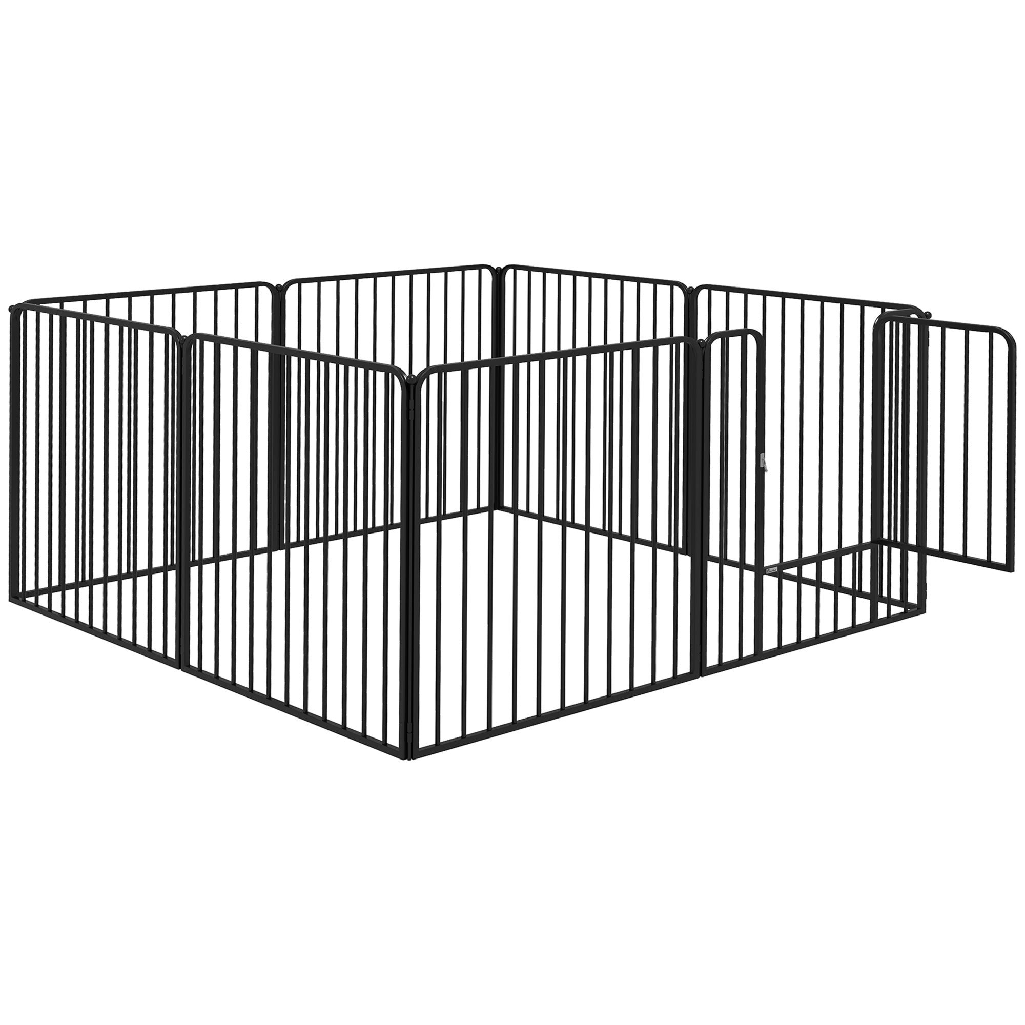 PawHut 8 Panels Heavy Duty Dog Pen, 80cm Height Pet Playpen for Indoor Outdoor, Small and Medium Dogs