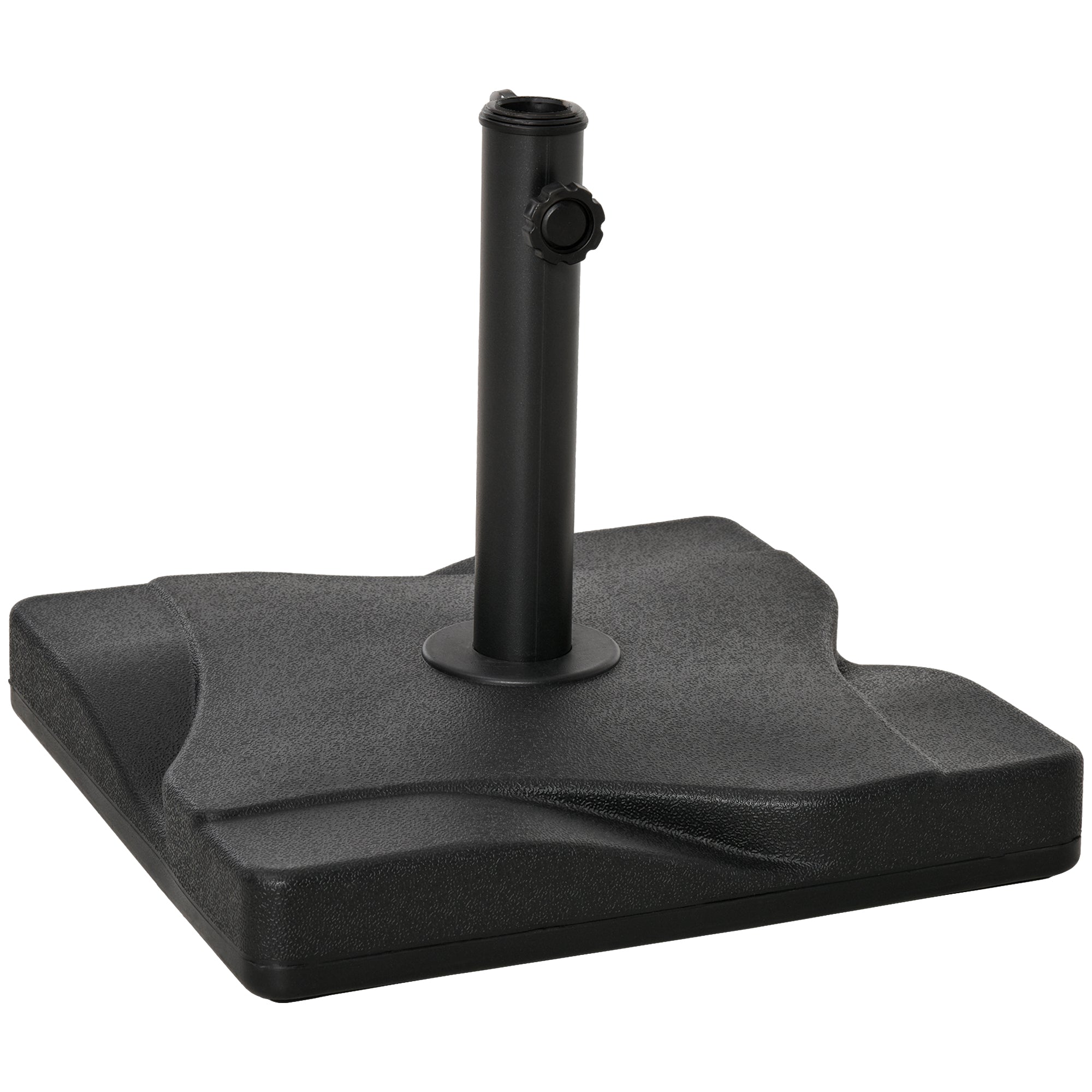 Outsunny Cement Parasol Base: Durable Umbrella Weight Stand, Sleek Black Design