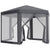 Outsunny 4M Canopy Rentals, Netting Party Tent Patio Canopy Outdoor Event Shelter for Activities, Shade Resistant, Grey