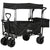 Outsunny Folding Trolley Cart Storage Wagon Beach Trailer 4 Wheels with Handle Overhead Canopy Cart Push Pull for Camping, Black