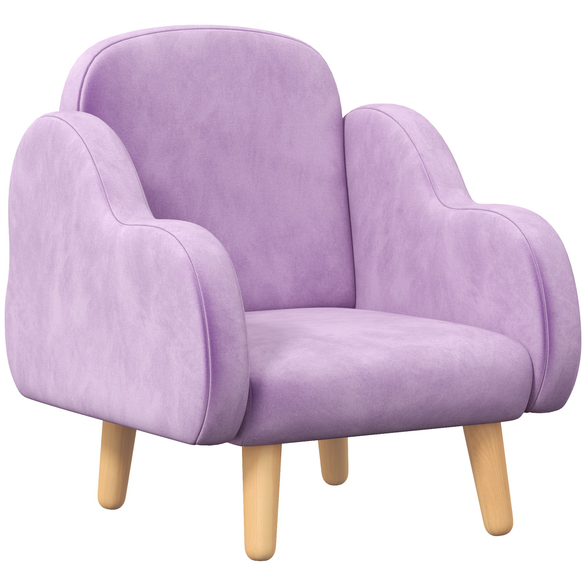 ZONEKIZ Cloud Shape Toddler Armchair, Ergonomically Designed Kids Chair, Comfy Children Playroom Mini Sofa for Relaxing, for Ages 1.5-5 Years - Purple