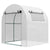 Outsunny Walk in Polytunnel Greenhouse, Green House for Garden with Roll-up Window and Door, 1.8 x 1.8 x 2 m, White