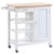 HOMCOM Kitchen Cart on Wheels with Embossed Door Panel, Utility Kitchen Island with Storage Drawer, White