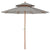 Outsunny Wooden Garden Parasol: Double-Tier 2.7m Patio Sunshade, Outdoor Canopy in Stylish Grey