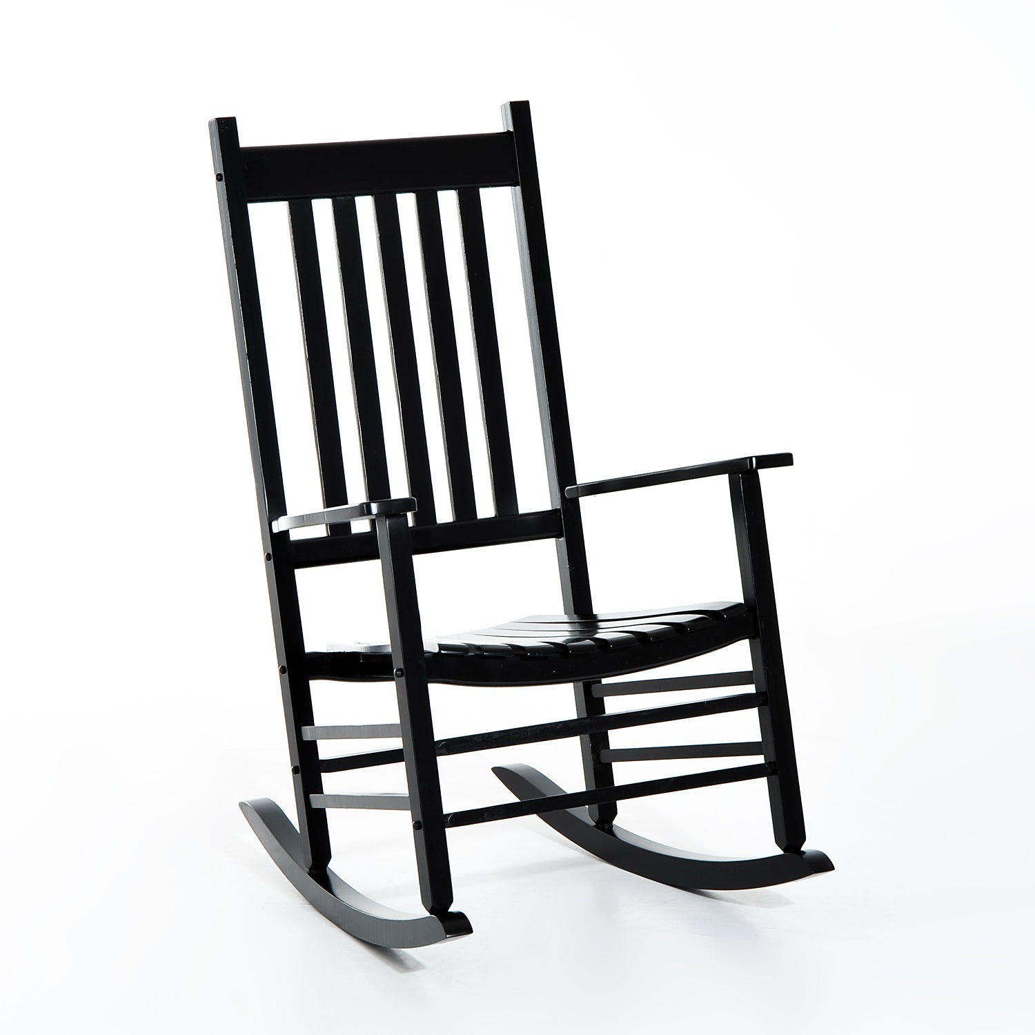 Outsunny Wooden Rocking Chair: Patio Rocker Armchair for Outdoor Seating, Black