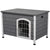 PawHut Wooden Dog Crate, Lockable Kennel for Small Animals, Openable Top, Durable Pet House, Grey