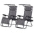 Outsunny 2 Piece Foldable Reclining Garden Chair with Headrest, Zero Gravity Deck Sun Lounger Seat Chair with Footrest, Armrest, Cup Holder & Canopy Shade, Grey