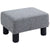 HOMCOM Linen Fabric Footstool Footrest Small Seat Foot Rest Chair Ottoman Light Home Office with Legs 40 x 30 x 24cm Grey