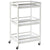 HOMCOM 3-Tier Home Trolley Kitchen Storage w/ Steel Bars 4 Wheels Rolling Unit Organiser Living Room White