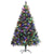 HOMCOM 7ft Prelit Artificial Christmas Tree with Dual Colour LED Light and 1466 Tips, Metal Base, Realistic Hinged Xmas Tree, Green