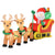 HOMCOM 1.1m Christmas Inflatable Santa Claus on Sleigh, LED Lighted for Home Indoor Outdoor Garden Lawn Decoration Party Prop