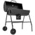 Outsunny Outdoor Wheeled Barrel Charcoal Barbecue Grill Trolley, Black