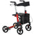 HOMCOM Folding Rollator Walker w/ Seat & Backrest, Lightweight Walking Frame w/ Adjustable Handle Height, 4 Wheeled Walker, Red