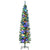 HOMCOM 6' Artificial Prelit Christmas Trees Holiday Décor with Colourful LED Lights, Pencil Shape, Steel Base