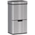 HOMCOM 72L Recycling Sensor Bin, Stainless Steel 3 Compartments for Both Wet or Dry Waste with Removable Lid Kitchen Home