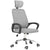 Vinsetto Office Chair, Ergonomic, Mesh Desk Chair with Rotatable Headrest, Lumbar Back Support, Armrest, Grey.