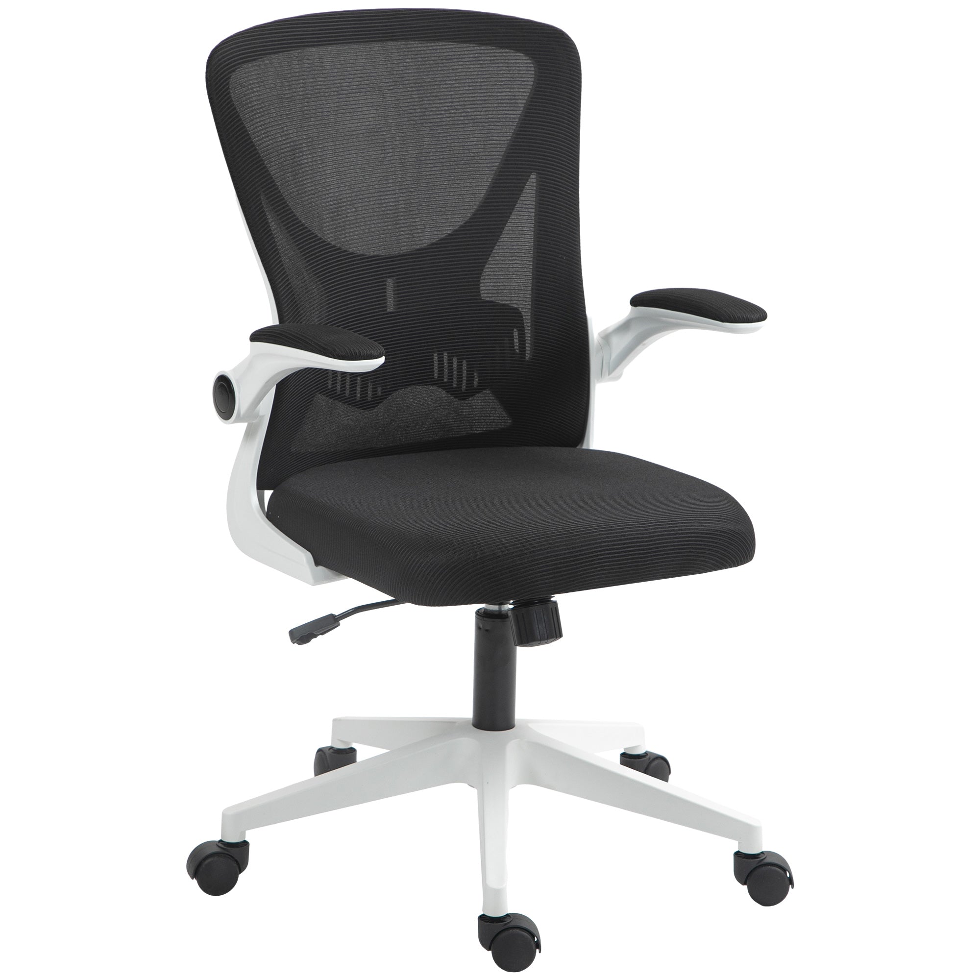 Vinsetto Mesh Back Office Chair, with Flip-Up Arms - Black