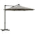 Outsunny 3 m Cantilever Banana Parasol with Cross Base, 360° Rotation Patio Umbrella with Crank Handle, Tilt, Light Grey