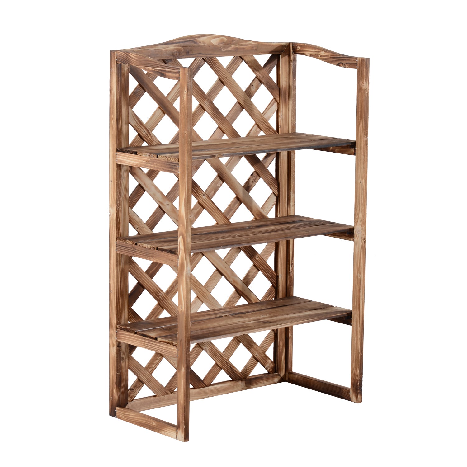 Outsunny 3-Tier Plant Pedestal: Wooden Display Shelving for Indoor & Outdoor Greenery, 75 x 38 x 120cm