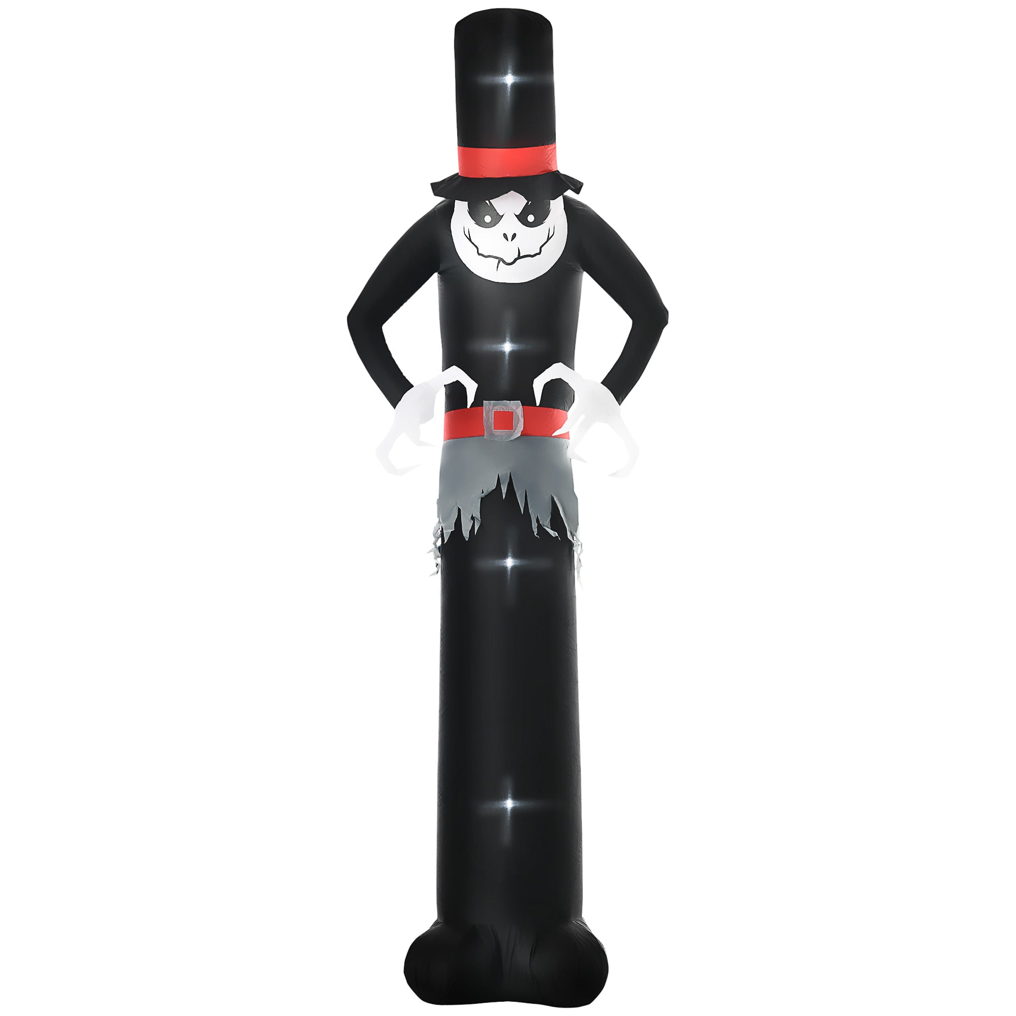 Outsunny Next Day Delivery 10ft Inflatable Halloween Skinny Ghost in a Tall Hat, Blow-Up Outdoor LED Display