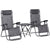 Outsunny Folding Zero Gravity Sun Lounger and Table Set, Reclining Garden Chairs with Cup Holders, Light Grey