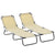 Outsunny Reclining Lounger: Foldable, 5-Position Backrest, Portable & Lightweight, Beige