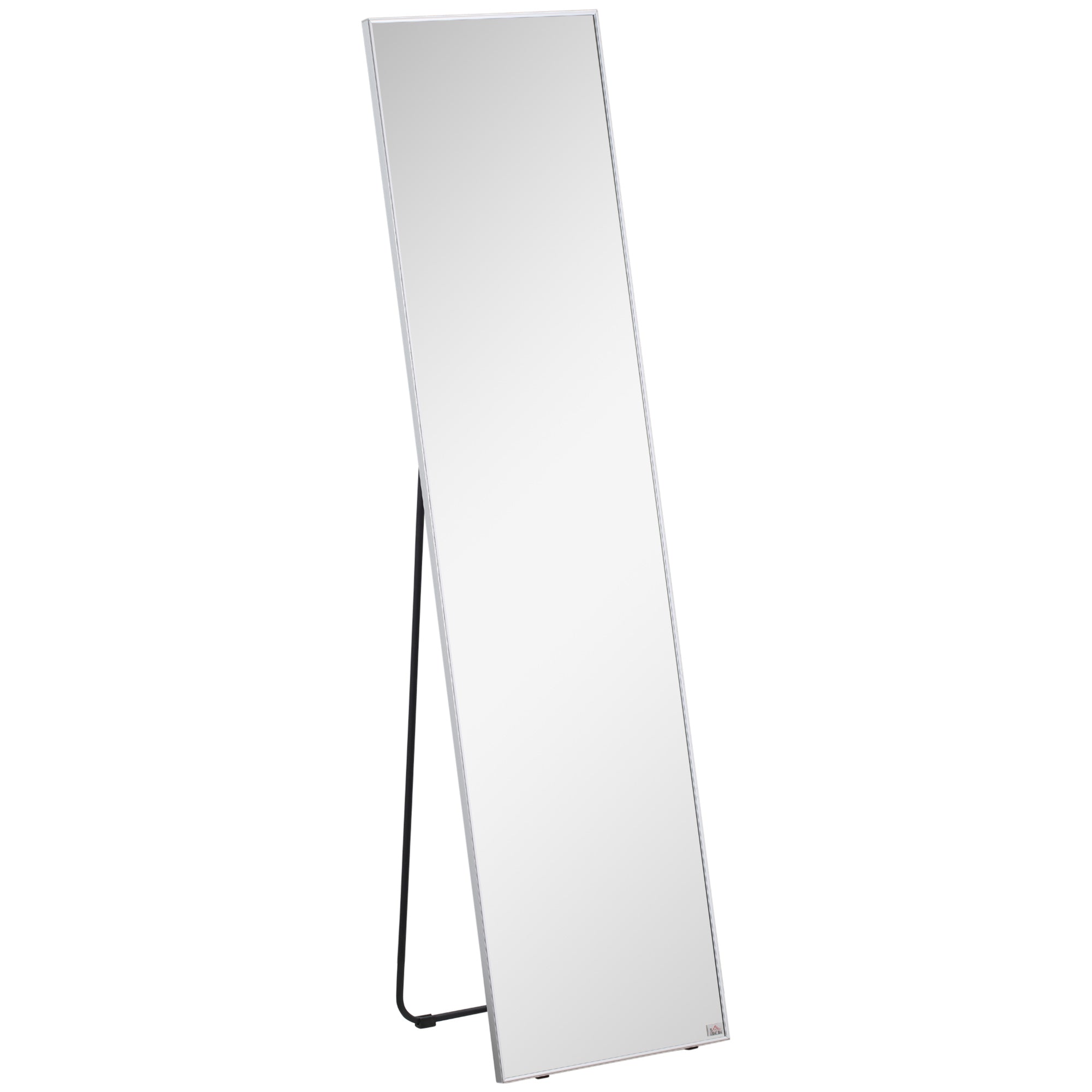 HOMCOM Freestanding Full Length Dressing Mirror, Wall-Mounted Rectangle, 160 x 40 cm, for Bedroom, Living Room, Black Frame