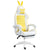 Vinsetto Racing Gaming Chair, Reclining PU Leather Computer Chair with Removable Rabbit Ears, Footrest, Headrest and Lumber Support, Yellow