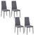 HOMCOM High Back Dining Chairs Modern Upholstered Linen-Touch Fabric Accent Chairs with Metal Legs for Kitchen, Set of 4, Grey