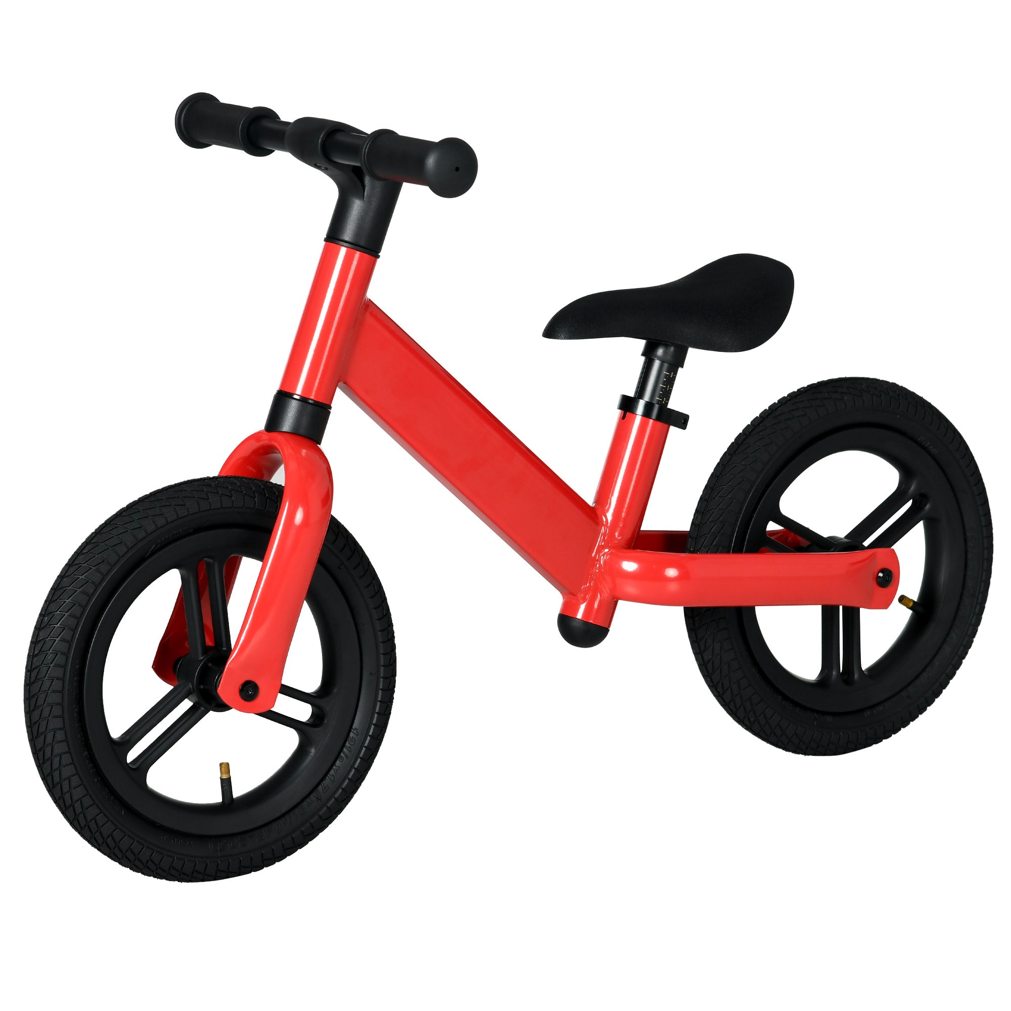 AIYAPLAY 12" Kids Balance Bike, No Pedal Training Bike for Children with Adjustable Seat, 360° Rotation Handlebars - Red