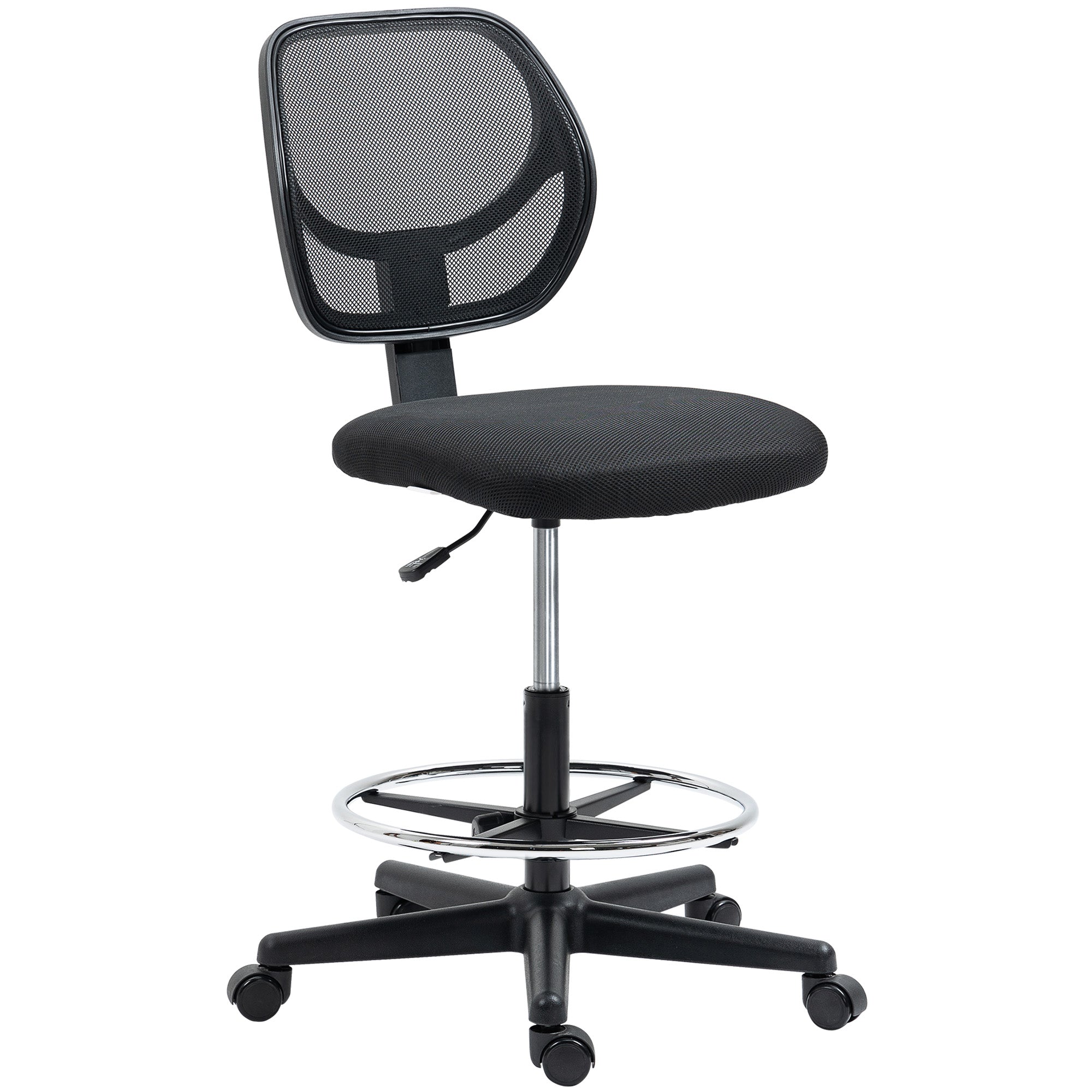 Vinsetto Ergonomic Mesh Office Chair: Standing Desk Compatible, Adjustable Footrest & Seat, Jet Black