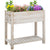 Outsunny Tiered Raised Planter: Elevated Gardening Bed with Pockets for Veggies, Flowers & Herbs, White