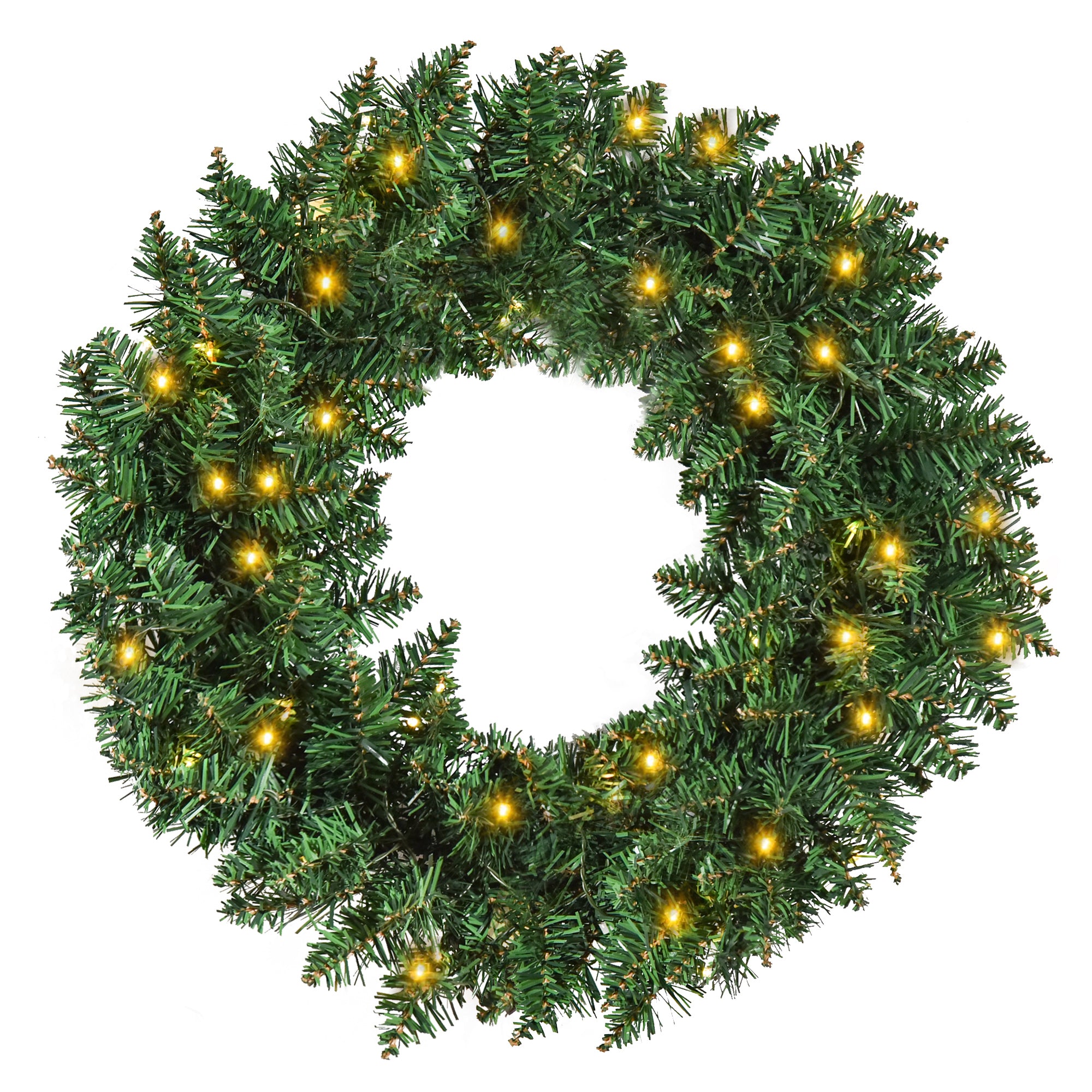 HOMCOM Christmas Wreath Decoration, 50 LED Lights