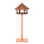 PawHut Wooden Bird Feeder Bird Table Bird House Playstand with Water-resistant Roof 130cm for Outside Use Brown