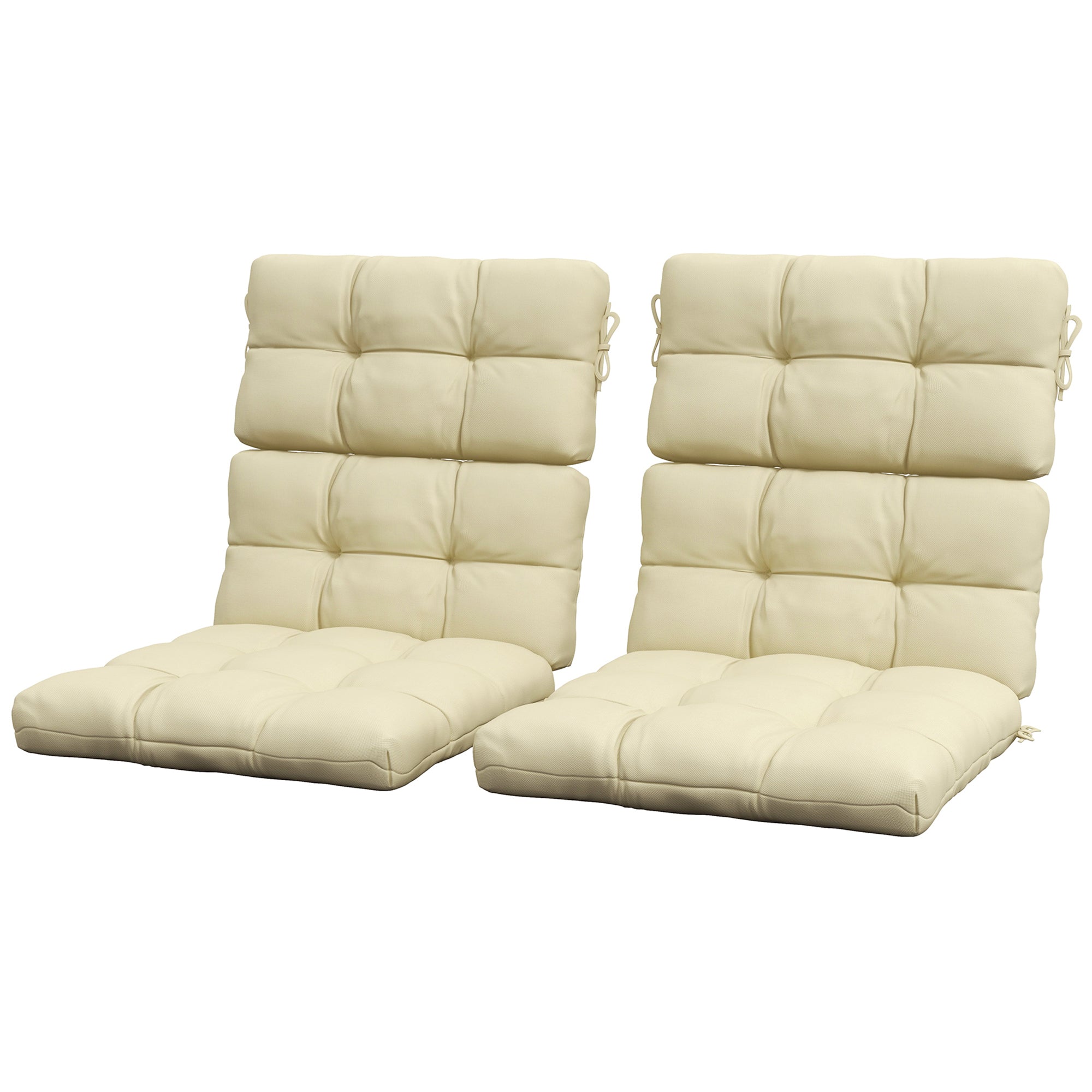 Outsunny Cushion Refresh: Beige Seat & Backrest Set for Patio Chair Comfort