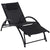 Outsunny Garden Patio Sun Lounger Half Circle Armrest Adjustable Head Footrest Aluminium Frame Textline Seat &Pillow Garden Outdoor - Black