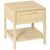 HOMCOM Bedside Table with Rattan Accent Drawer and Lower Shelf, Compact Nightstand for Bedroom or Living Room Storage