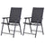 Outsunny Set of 2 Garden Chairs Outdoor Patio Foldable Metal Park Dining Seat Yard Furniture Black