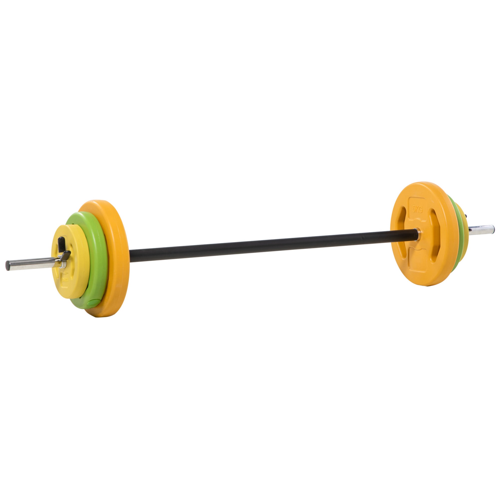 HOMCOM 20kg Barbell Weights Set, Adjustable Body Pump Weights with Non-slip Handle, for Women and Men Home Gym Strength Training