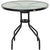 Outsunny Outdoor Dining Table, Round Coffee Table with Parasol Hole, Tempered Glass Top, Garden Side Table, 80cm Diameter