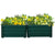 Outsunny Set of 2 Raised Garden Bed, Outdoor Elevated Galvanised Planter Box for Flowers, Herbs, 60x60x30.5cm, Green