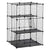 PawHut Pet Playpen, DIY Small Animal Cage with Metal Wire Fence, 39 Panels, 3 Doors, 2 Ramps, for Kitten, Bunny, Black.